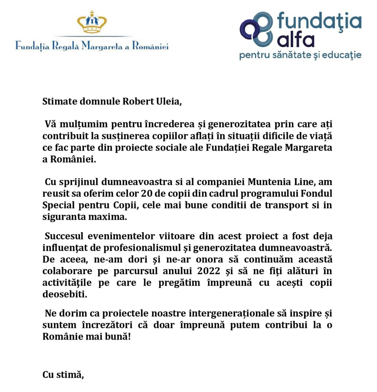 recomandare a muntenia line de la casa regala